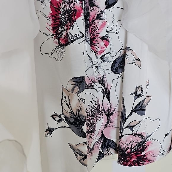 White House Black Market White Floral A-Line Skirt - Picture 2 of 12